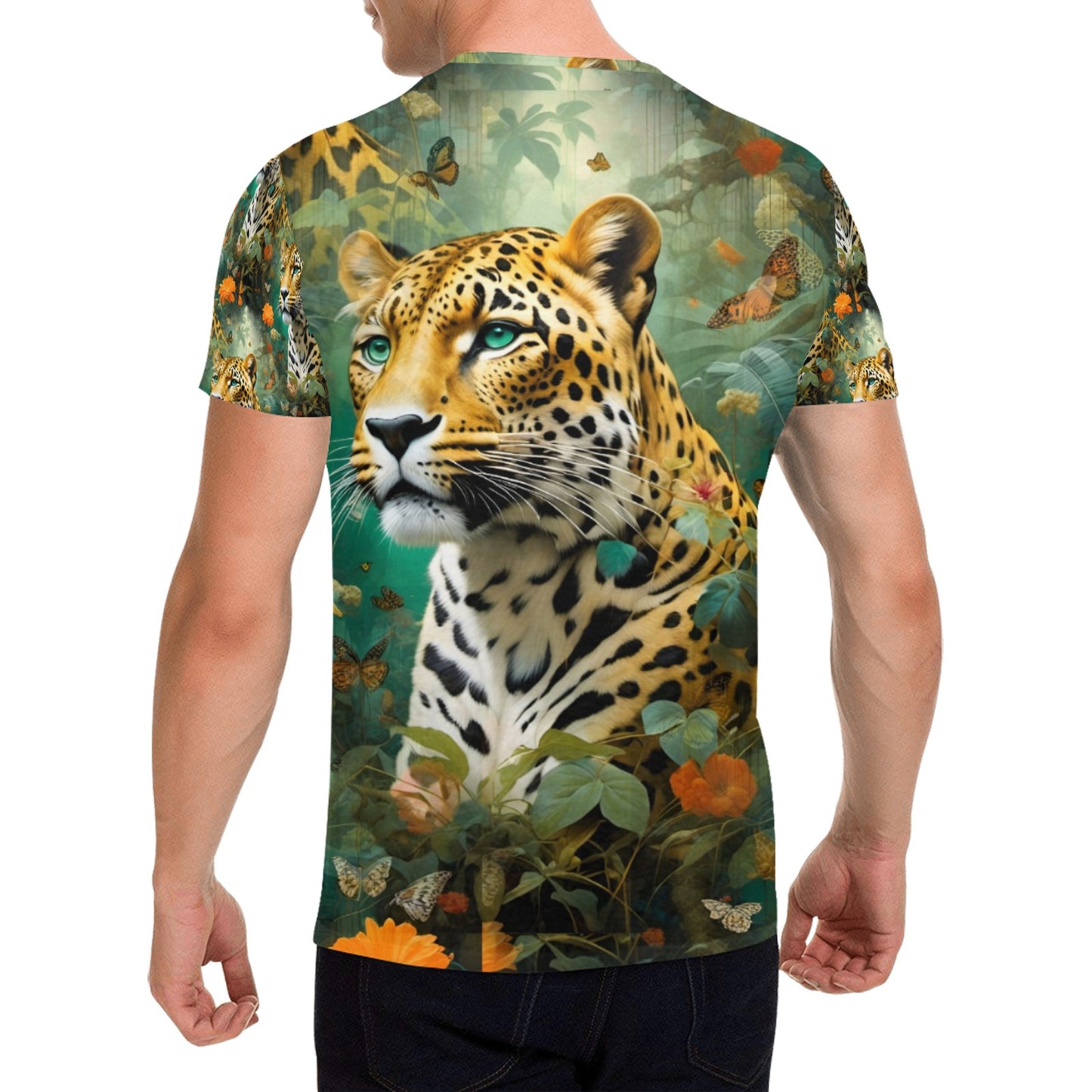 Leopard Flora - Unisex All Over Print T-Shirt