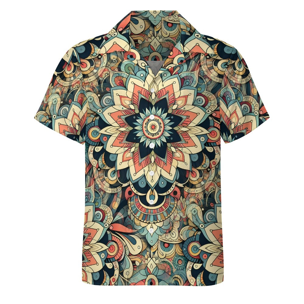 Visual Feast - Cuban Collar Shirt - A Kaleidoscope of Colors