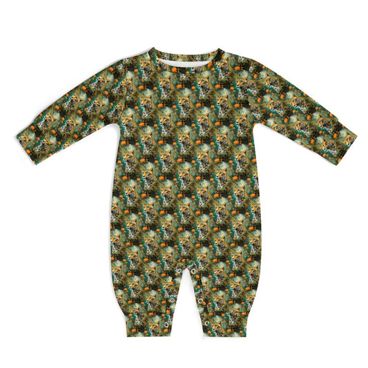 Leopard Flora - Patterned Baby Romper