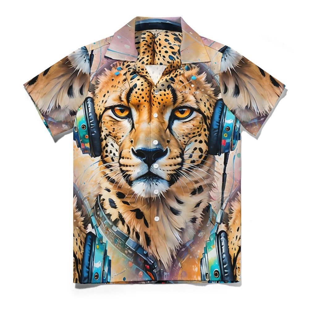 Cheetah Beats - Cuban Collar Shirt