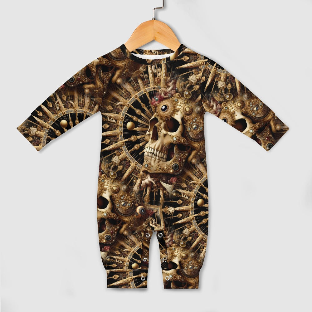 Baroque Bliss Baby Onesie - Celestial Skull All-Over-Print