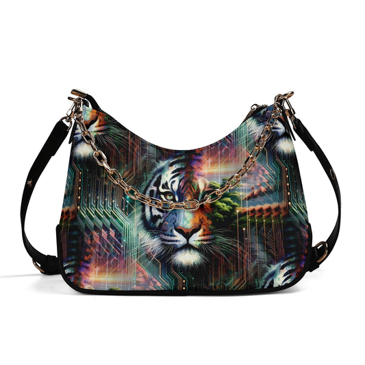 Cybernetic Jungle - Tech-Nature Fusion Shoulder Bag