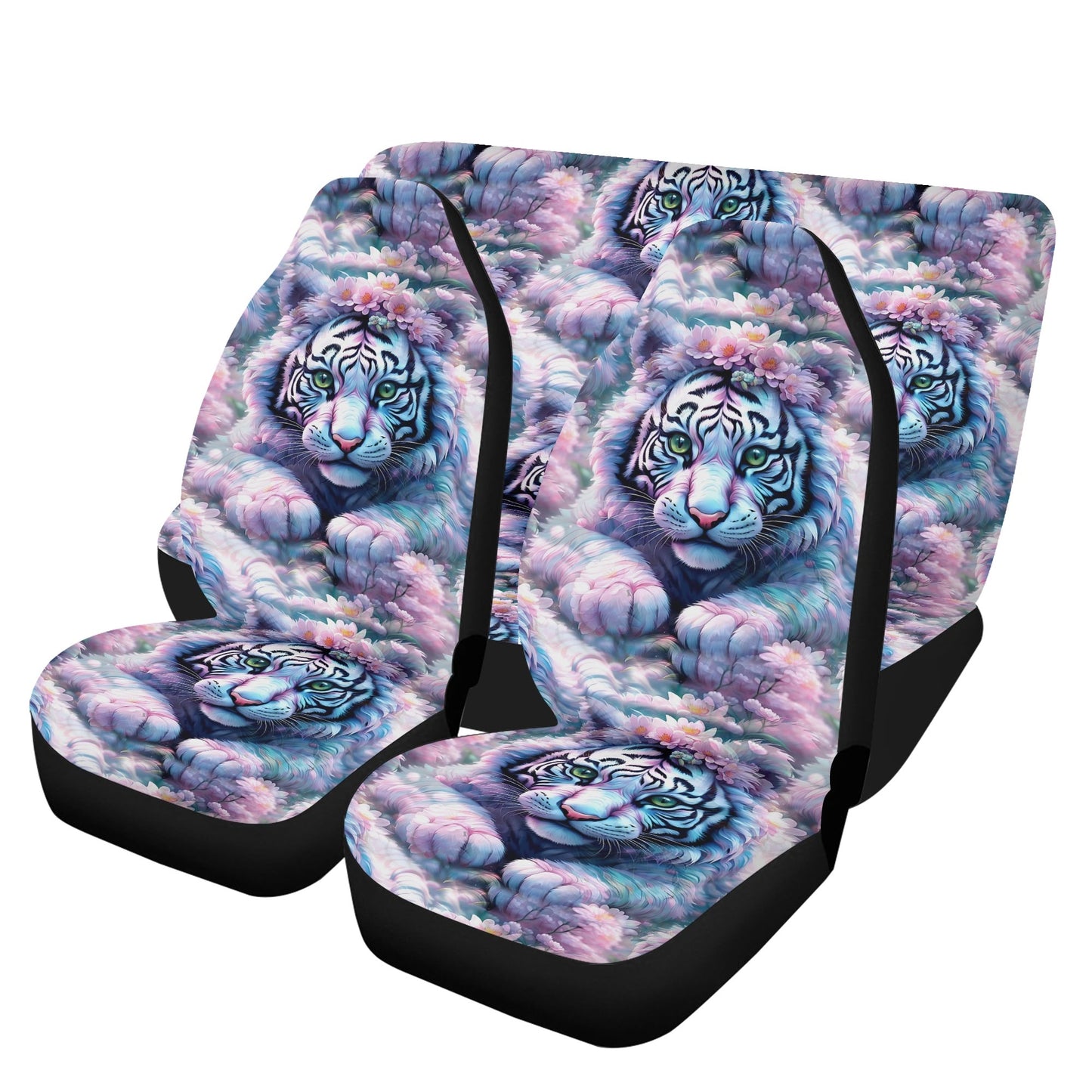 Adorable White Tiger - Car Seat Covers - A Serene Journey