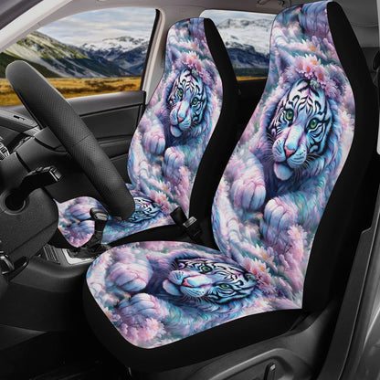 Adorable White Tiger - Car Seat Covers - A Serene Journey