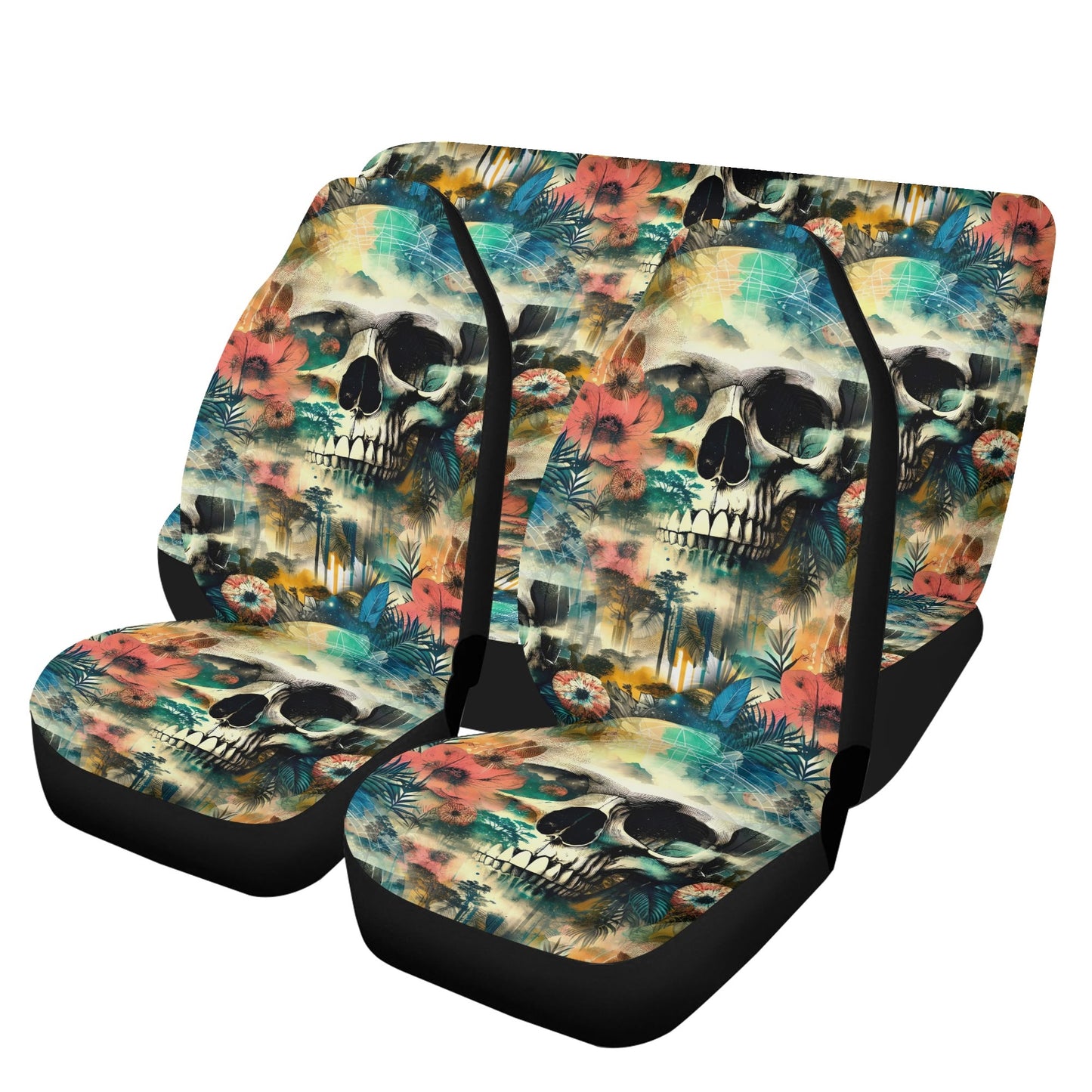 Spaced Out Skull - Car Seat Covers