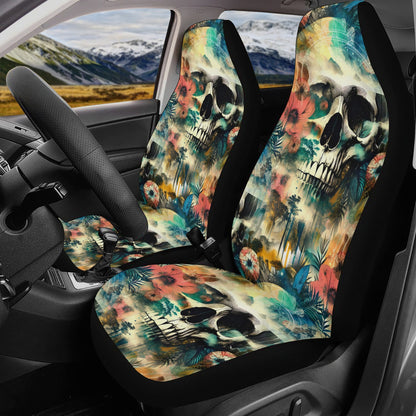 Spaced Out Skull - Car Seat Covers