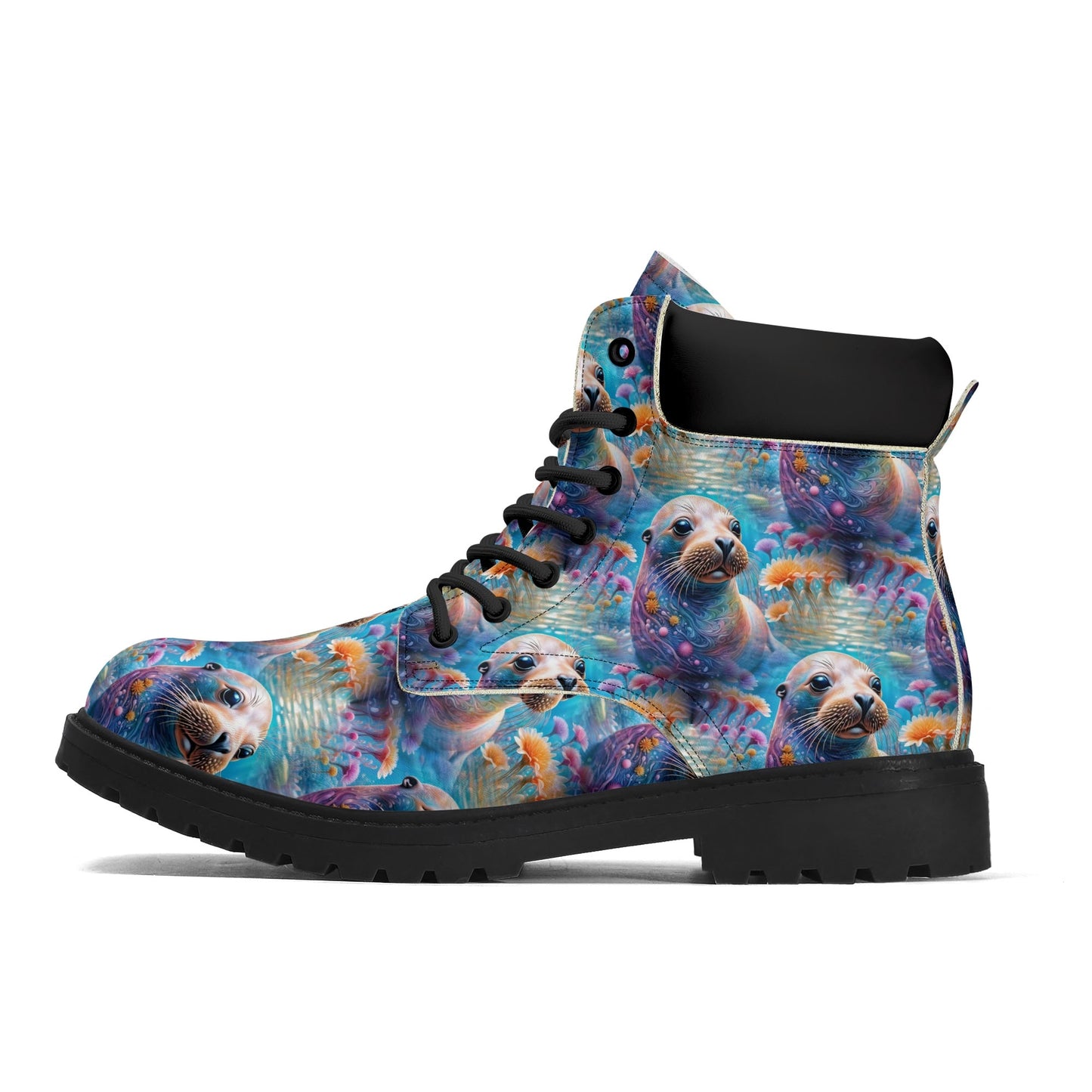 Adorable Sea Lion - Marine Art Boots - Womens All Seasons PU Leather Boots