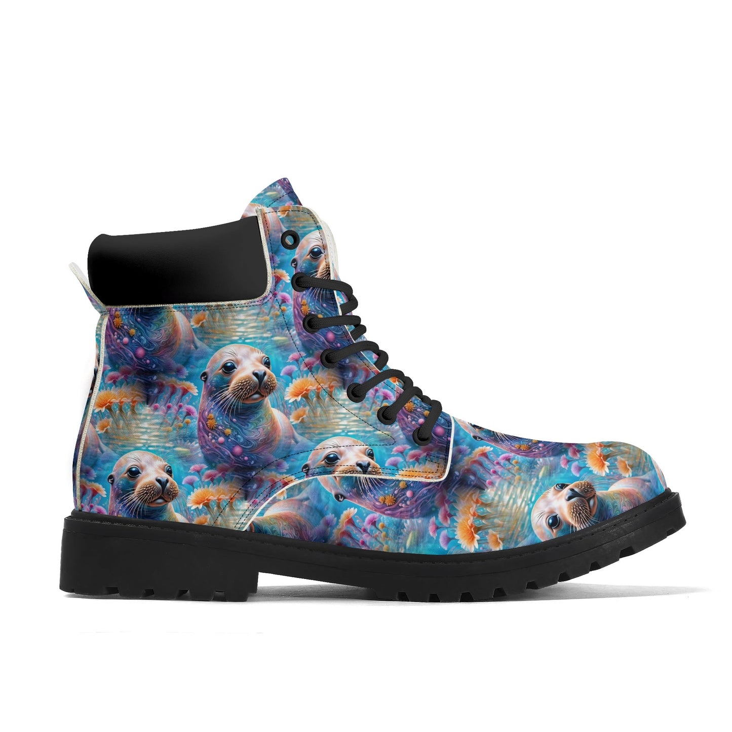 Adorable Sea Lion - Marine Art Boots - Womens All Seasons PU Leather Boots