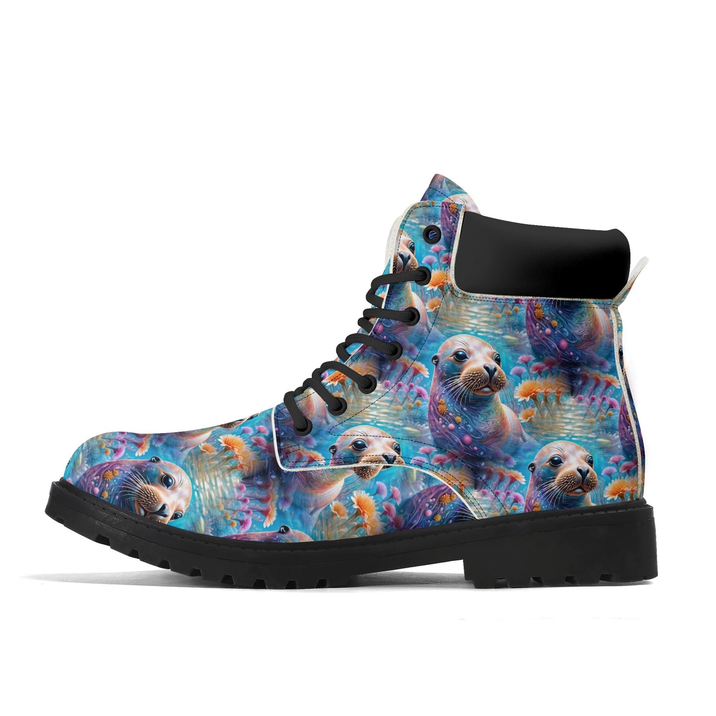 Adorable Sea Lion - Marine Art Boots - Womens All Seasons PU Leather Boots