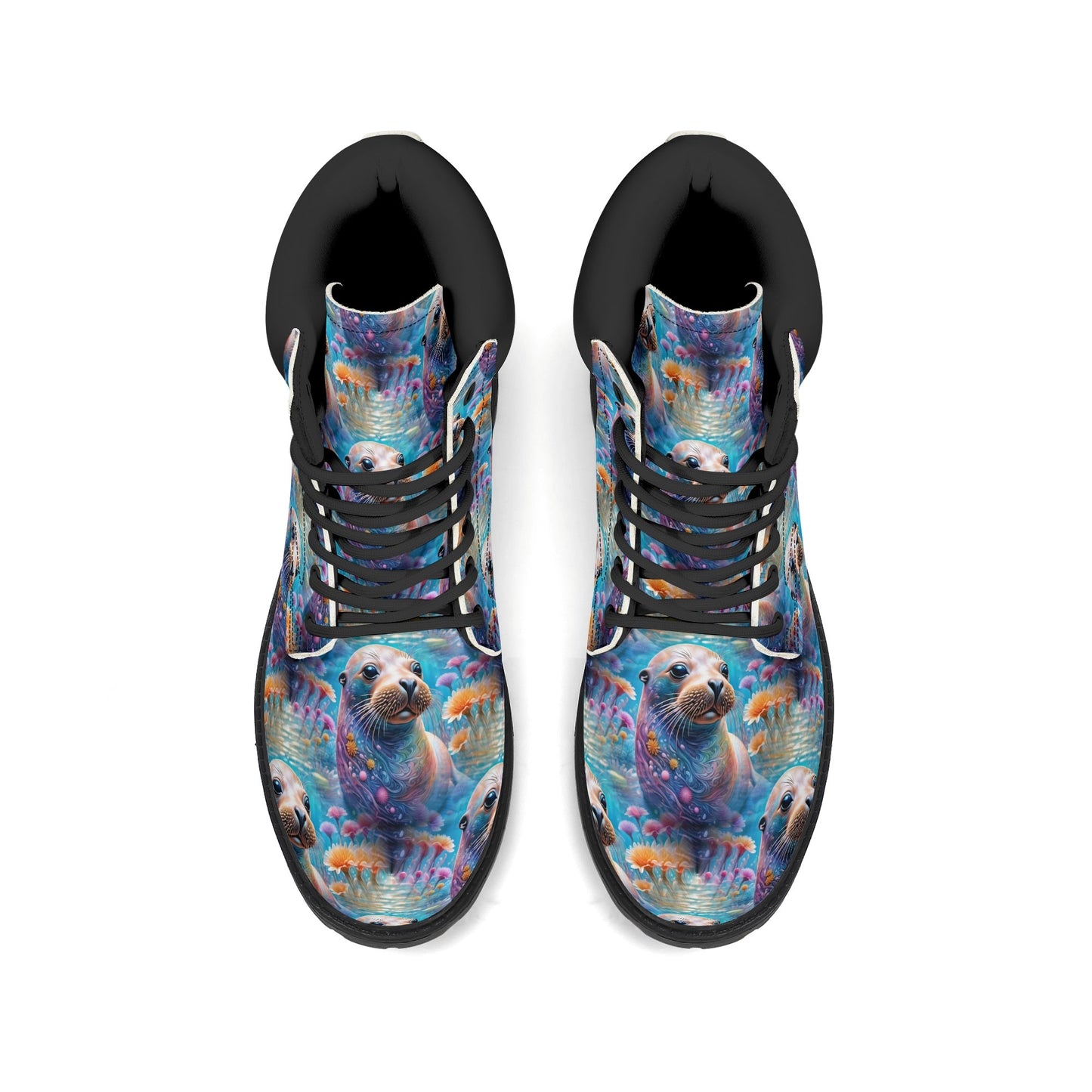 Adorable Sea Lion - Marine Art Boots - Womens All Seasons PU Leather Boots