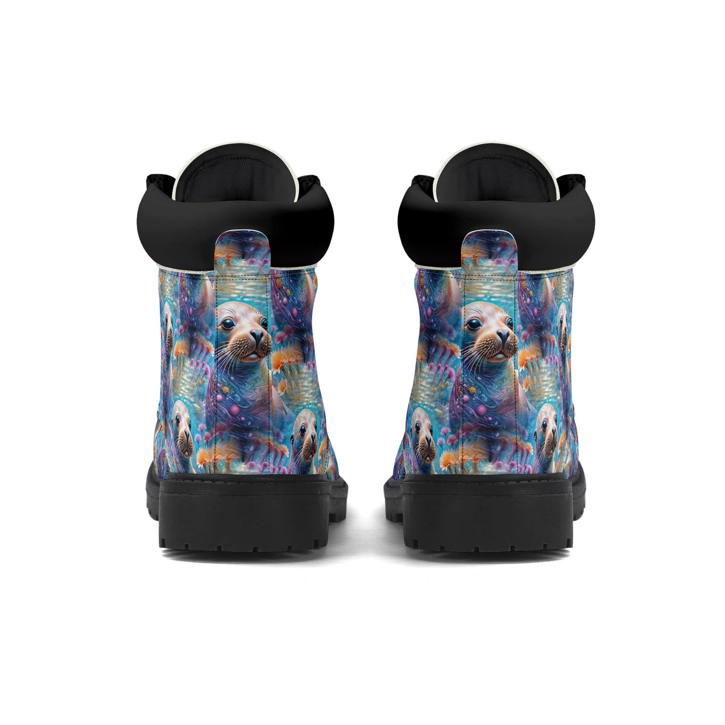 Adorable Sea Lion - Marine Art Boots - Womens All Seasons PU Leather Boots