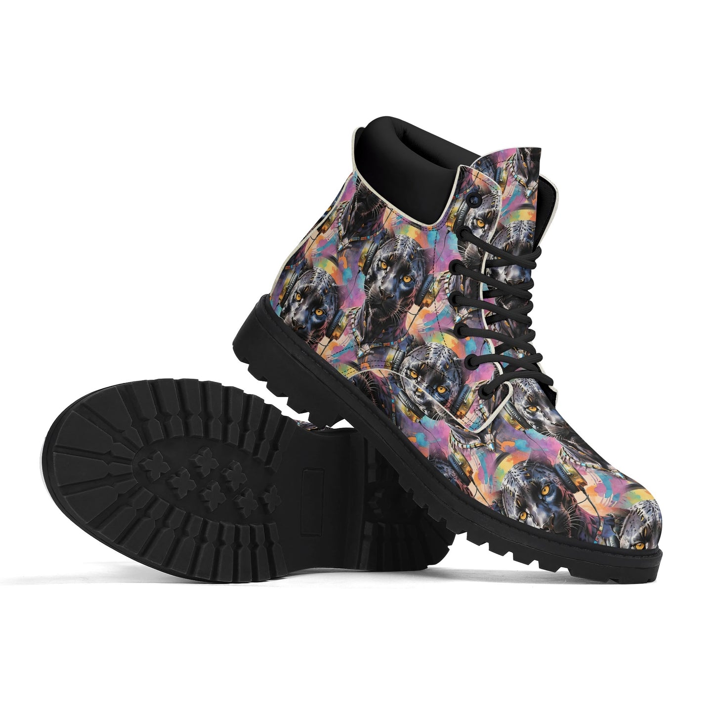 Black Panther Beats - PU Womens Boots - Urban Art