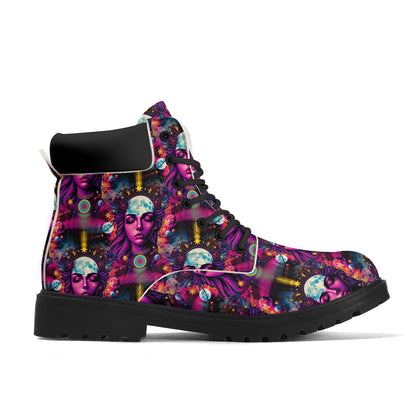 Celestial Chic - Womens Boots - Cosmic Art