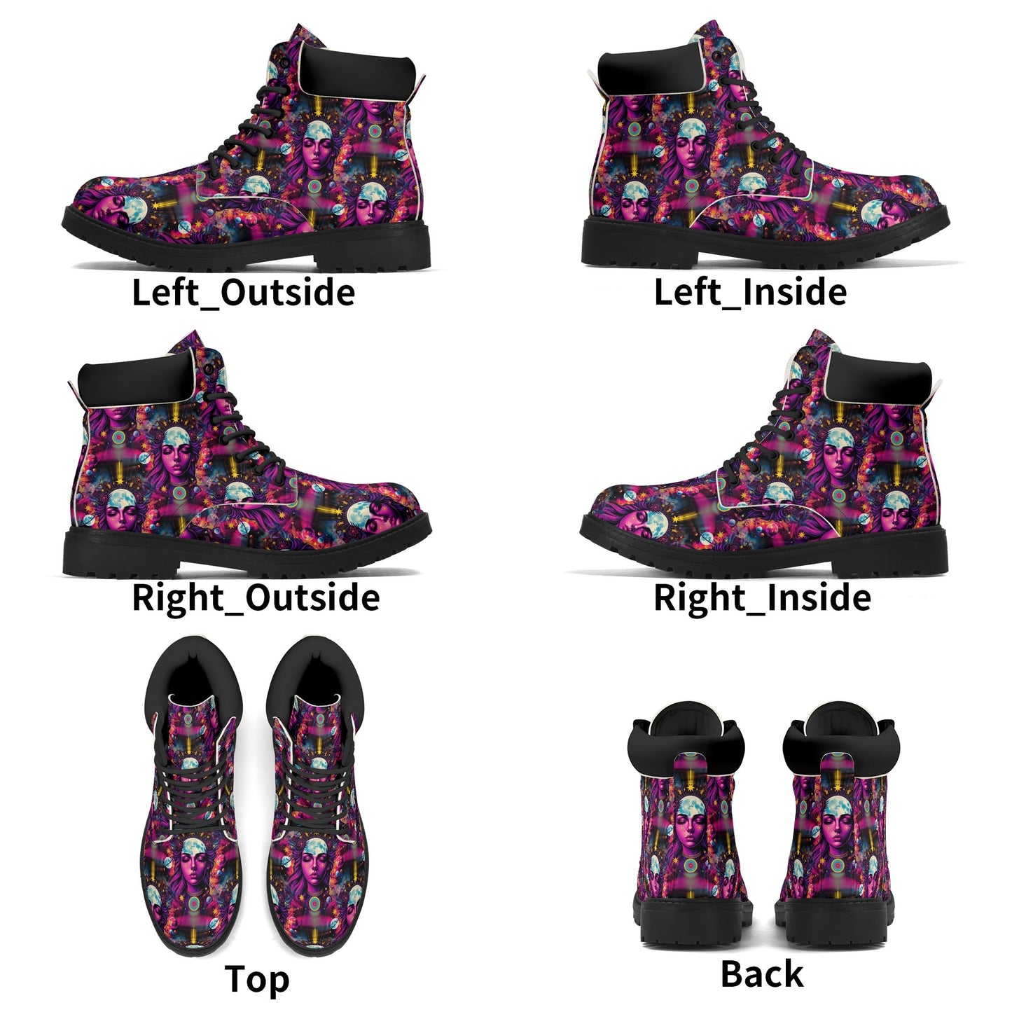 Celestial Chic - Womens Boots - Cosmic Art