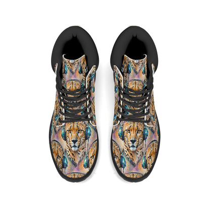 Cheetah Beats - Womens Boots - Urban Jungle Art