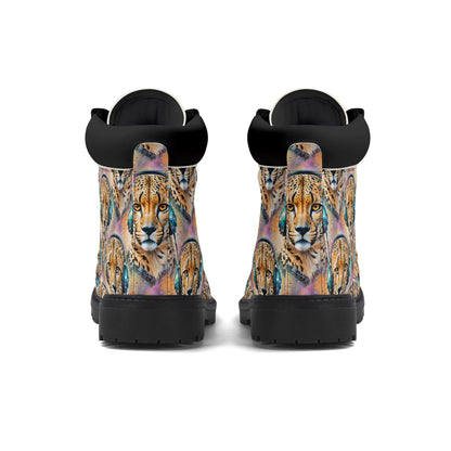 Cheetah Beats - Womens Boots - Urban Jungle Art