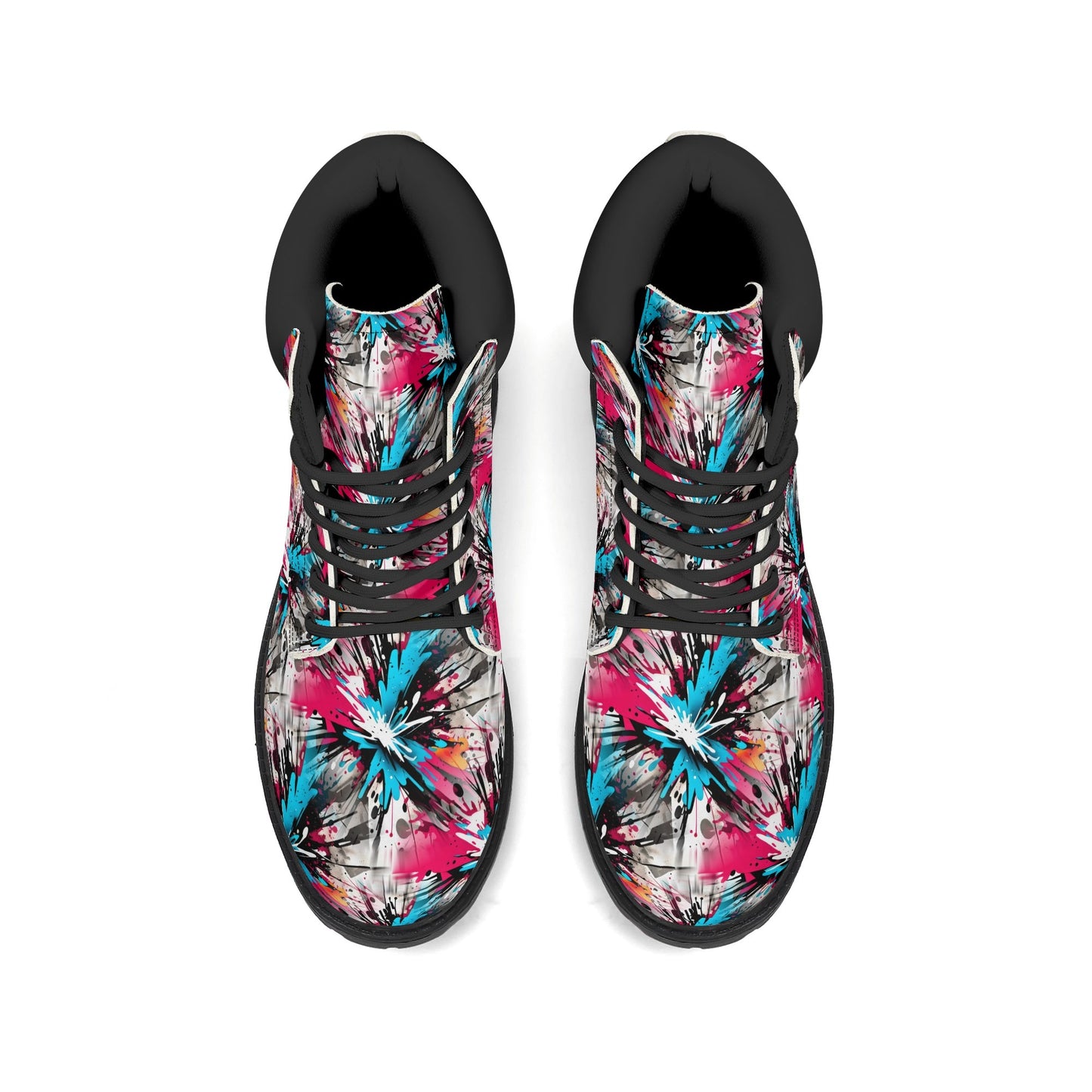 Inked Up - Explosive Womens PU Leather Boots