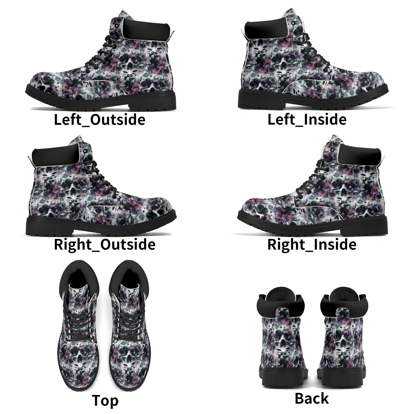 Skull Sessions - Eerie Tapestry Womens PU Leather Boots