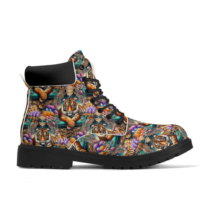 Wild Couture - Regal Tiger Womens PU Leather Boots