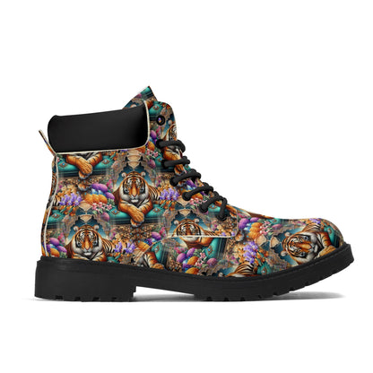 Wild Couture - Regal Tiger Womens PU Leather Boots