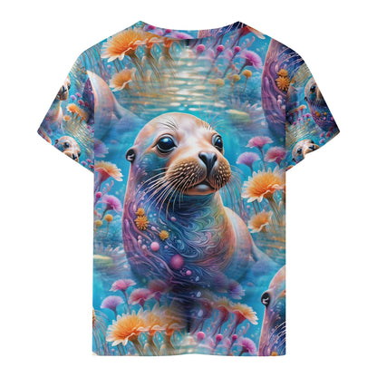 Adorable Sea Lion - Underwater Adventure All Over Print Kids T-Shirt