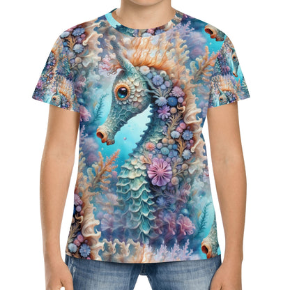 Adorable Seahorse - Underwater Fantasy Kids T-Shirt