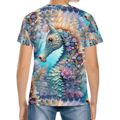 Adorable Seahorse - Underwater Fantasy Kids T-Shirt