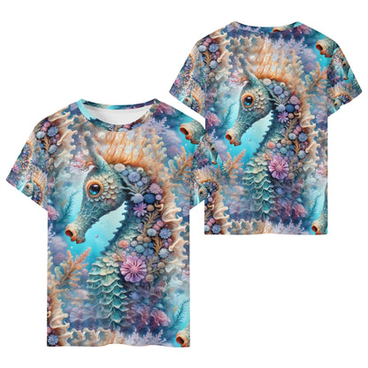 Adorable Seahorse - Underwater Fantasy Kids T-Shirt