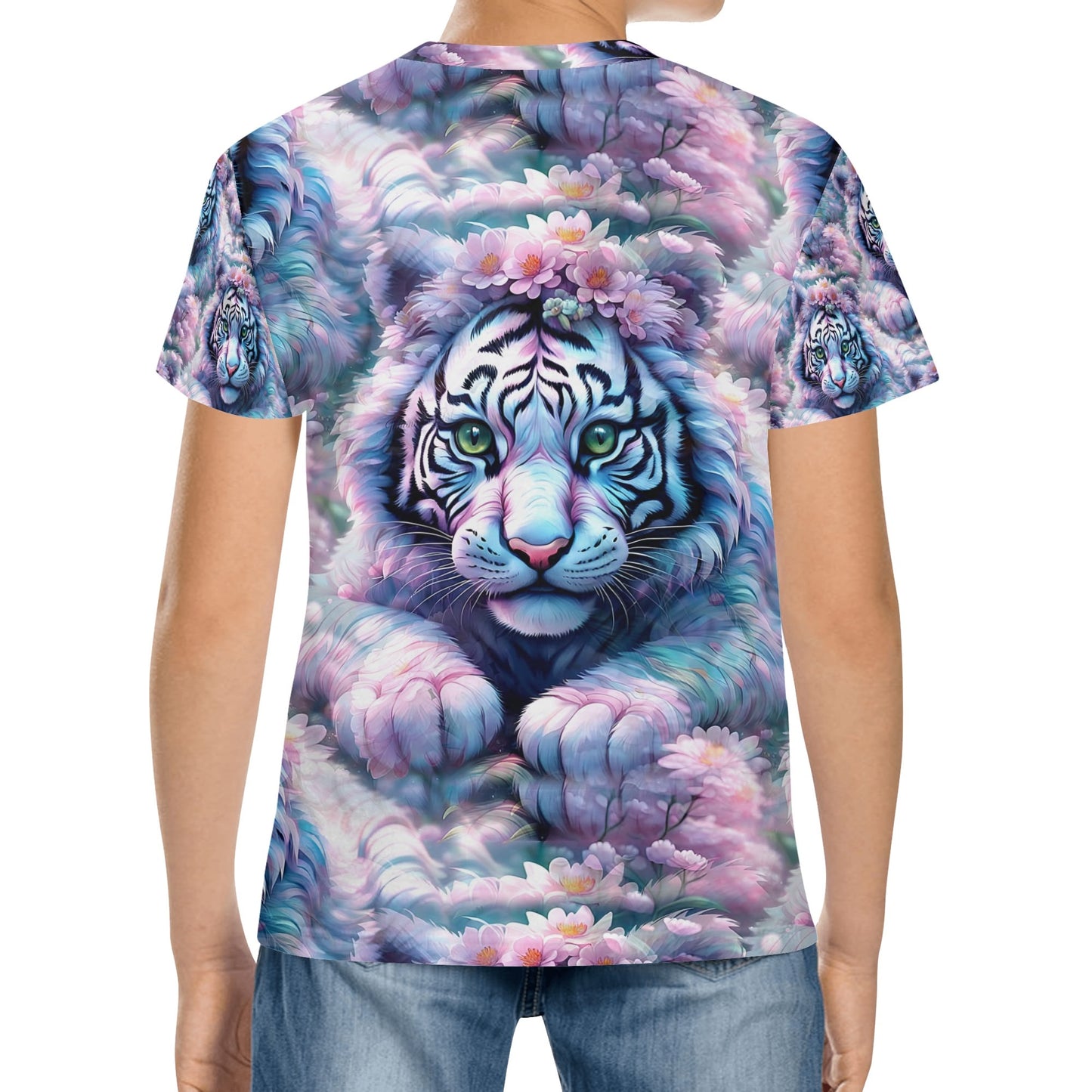 Adorable White Tiger - Fantasy Realm Kids T-Shirt