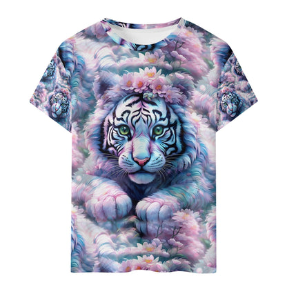 Adorable White Tiger - Fantasy Realm Kids T-Shirt