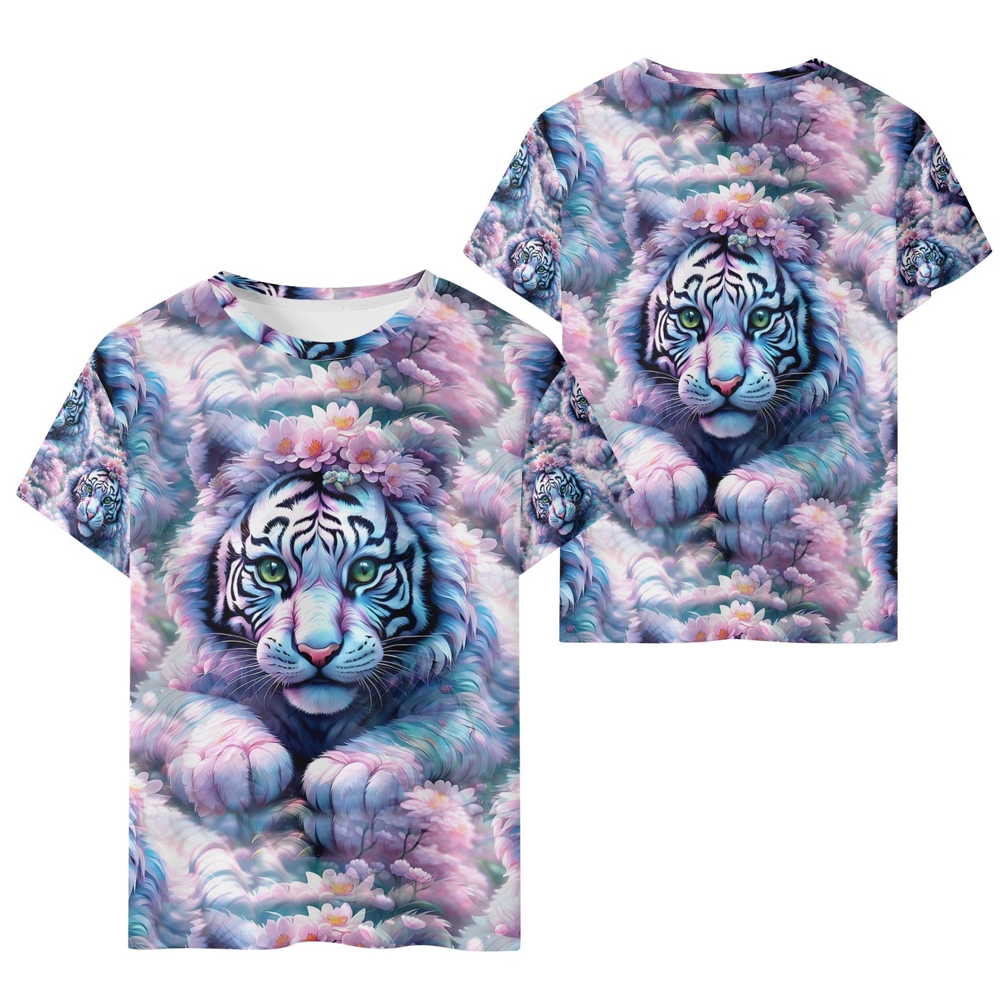 Adorable White Tiger - Fantasy Realm Kids T-Shirt