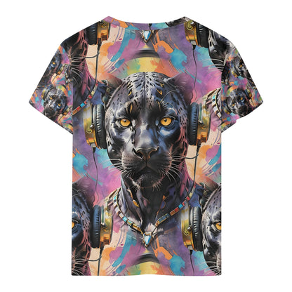 Black Panther Beats - Groovy Cat Kids T-Shirt