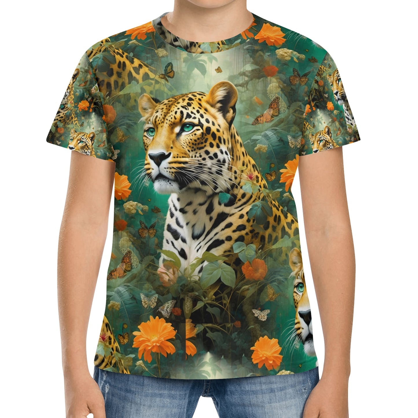 Leopard Flora - Jungle Dreams Kids T-Shirt