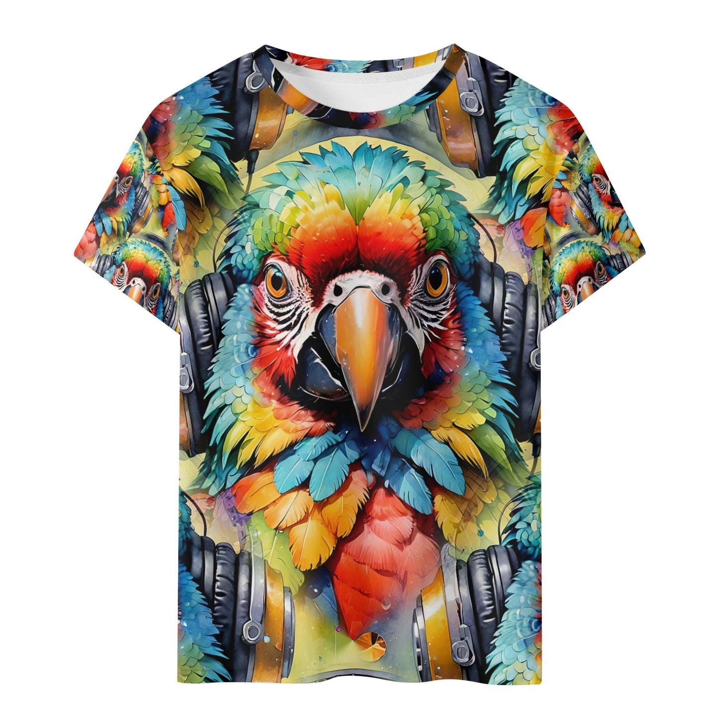 Macaw Beats - Groovy Bird Kids T-Shirt