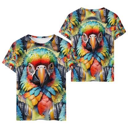 Macaw Beats - Groovy Bird Kids T-Shirt