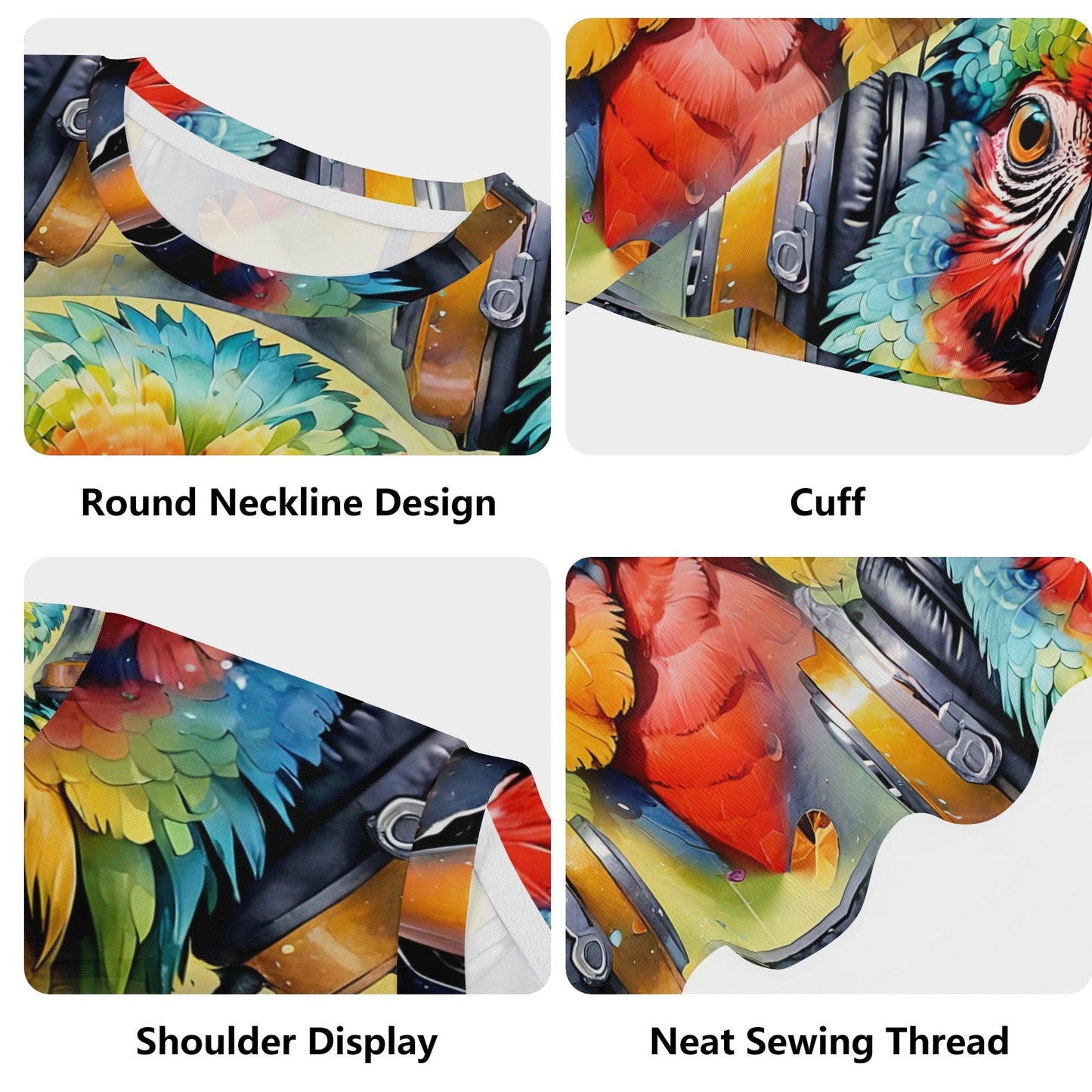 Macaw Beats - Groovy Bird Kids T-Shirt