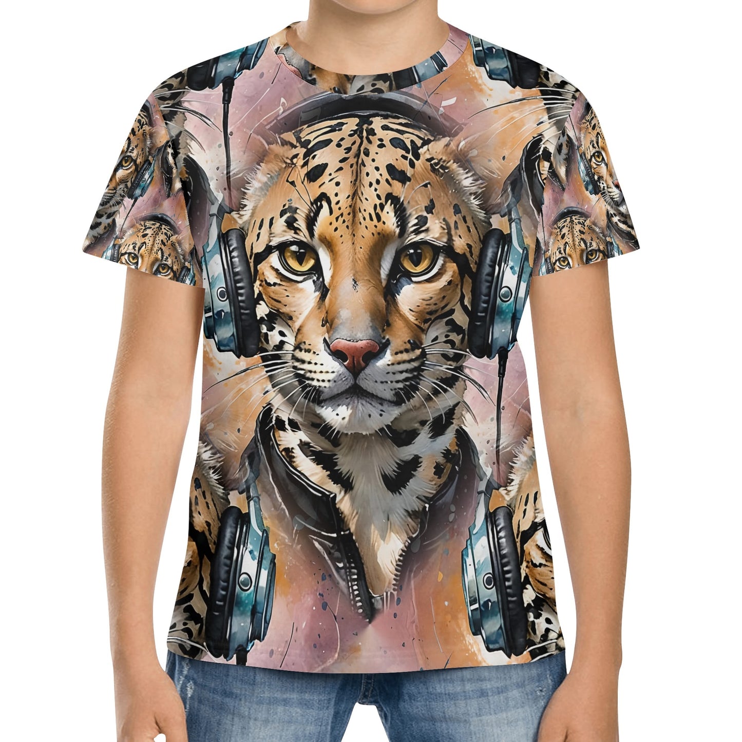 Ocelot Beats - Groovy Cat Kids T-Shirt