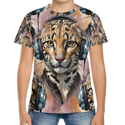 Ocelot Beats - Groovy Cat Kids T-Shirt