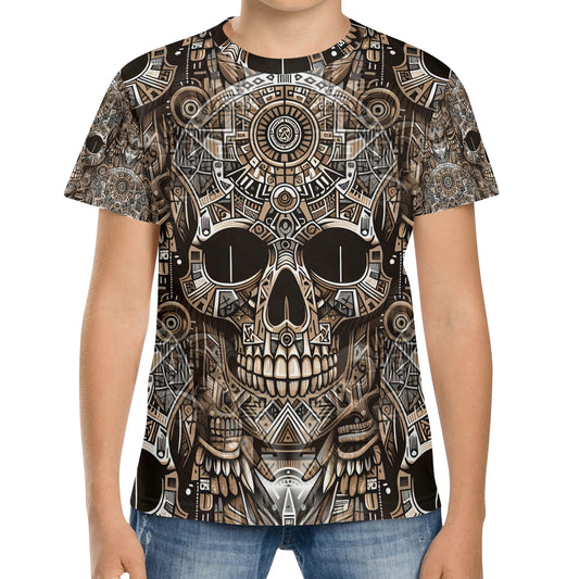 Skull Totem - Tribal Fusion Kids T-Shirt