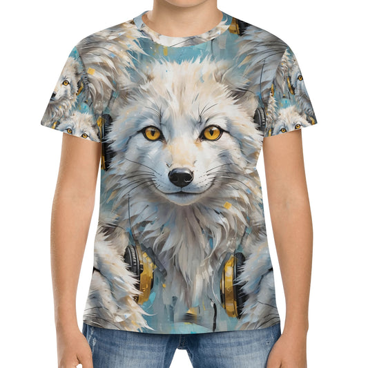 Snowy Fox Beats - Kids T-Shirt