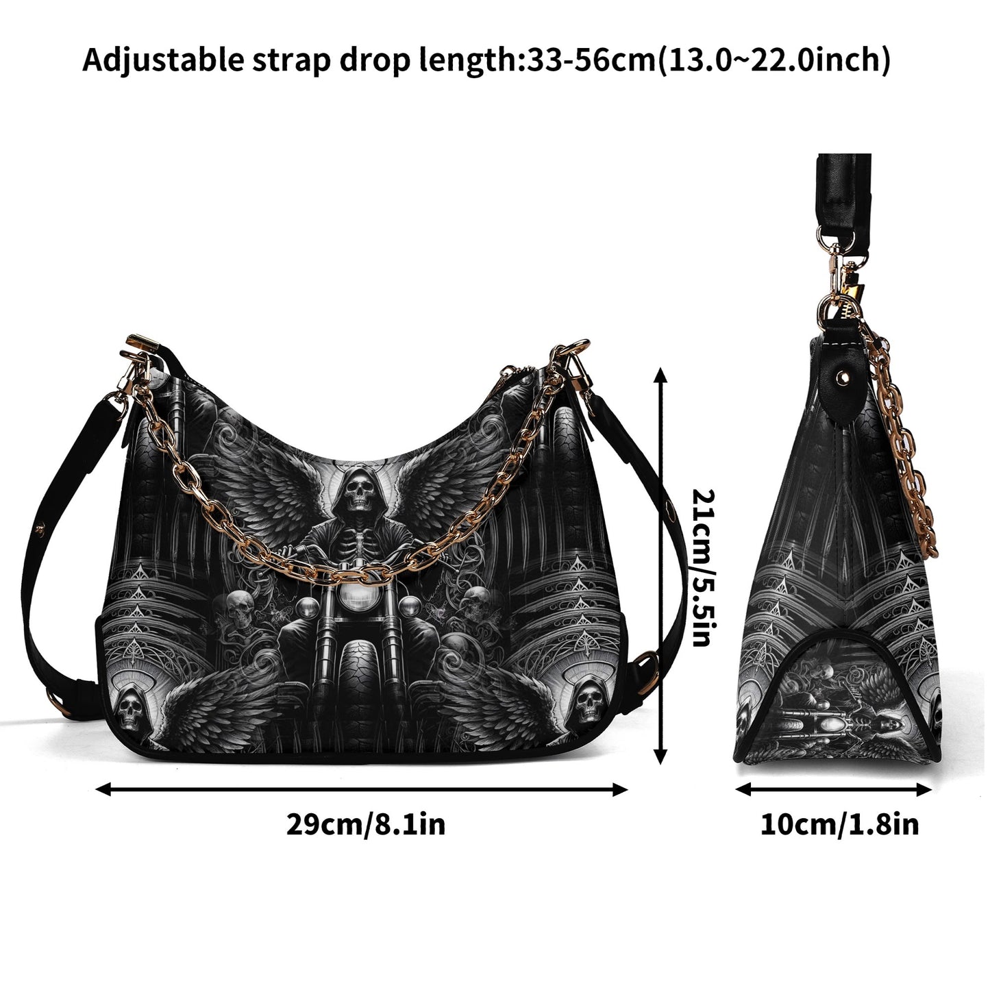 Death on Wheels - Gothic Shoulder Bag - Ride into Style