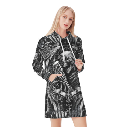 Shadowy Singer - Hoodie Dress - A Haunting Harmony