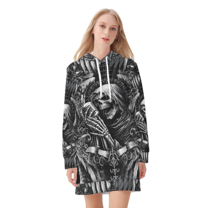 Shadowy Singer - Hoodie Dress - A Haunting Harmony