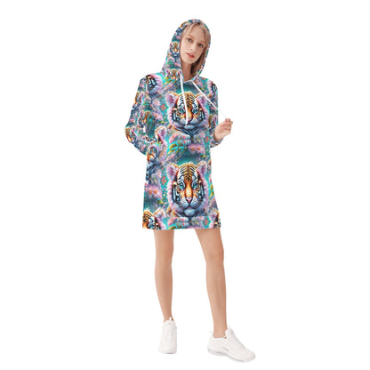 Adorable Tiger - Hoodie Dress - A Whimsical Wildlife Encounter