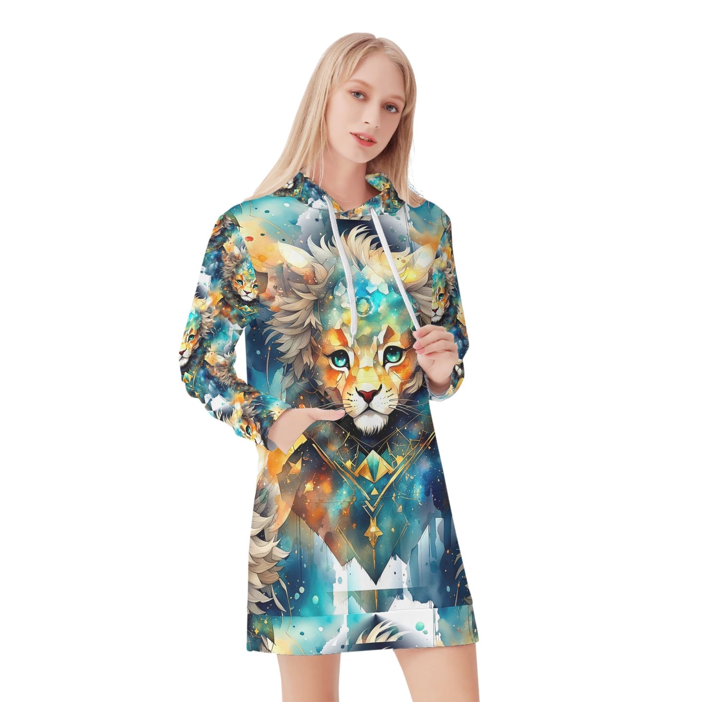 Chibi Lion - Hoodie Dress - A Cosmic Roar