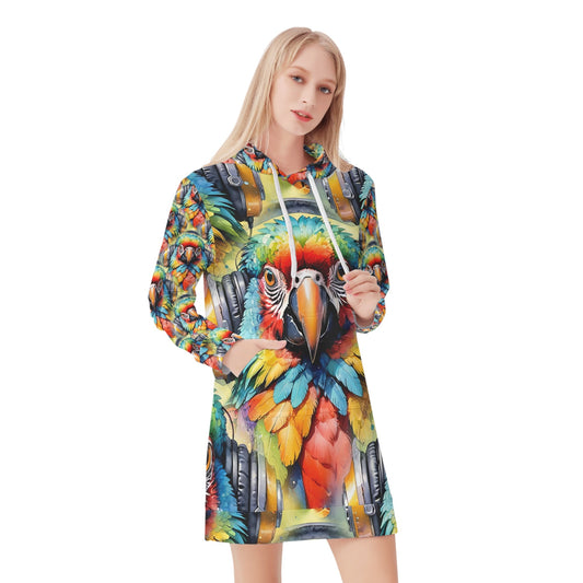 Macaw Beats - Hoodie Dress - A Tropical Tune