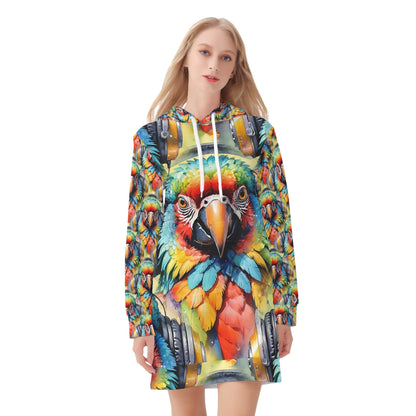 Macaw Beats - Hoodie Dress - A Tropical Tune