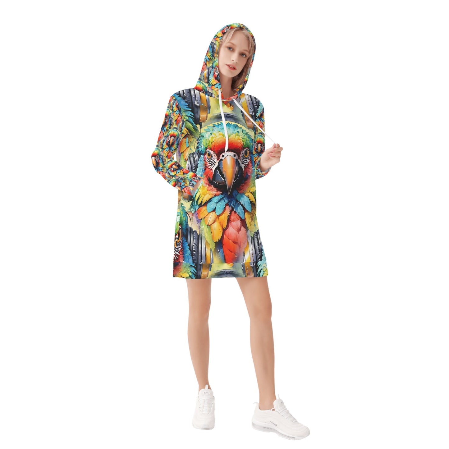 Macaw Beats - Hoodie Dress - A Tropical Tune