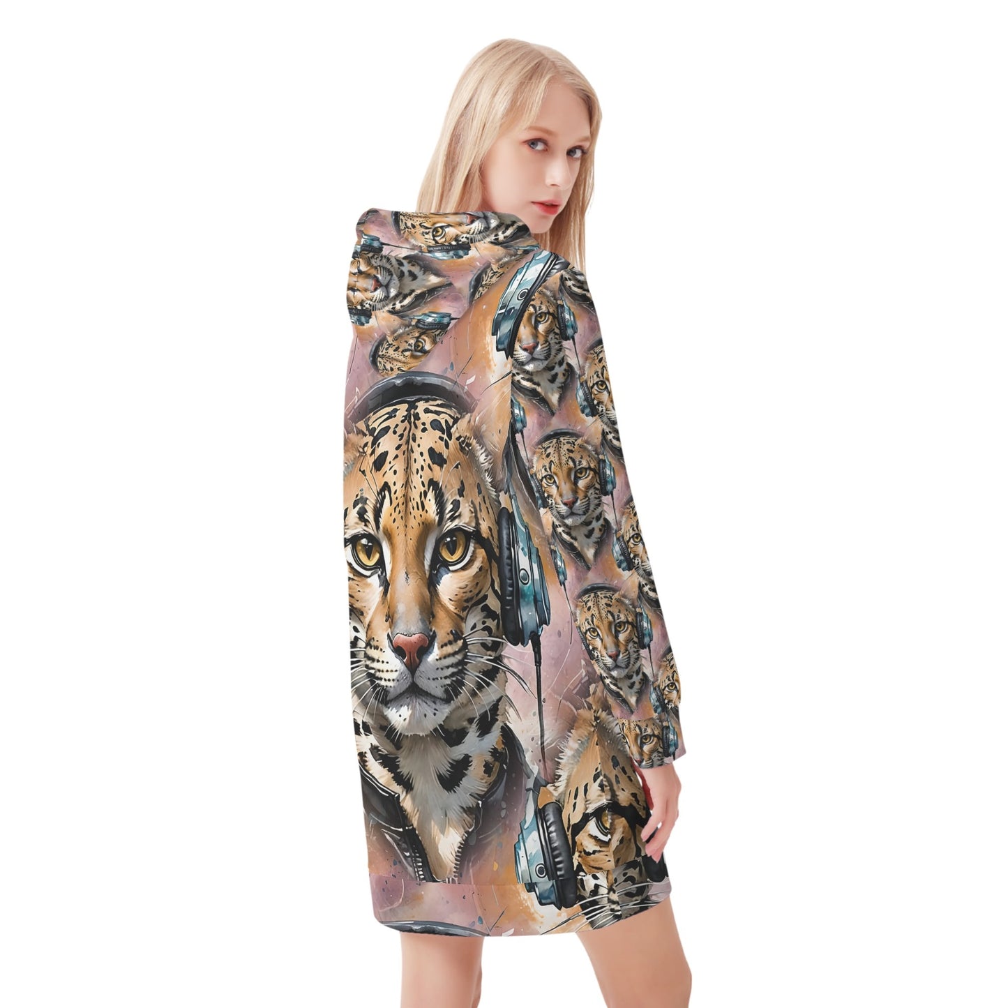 Ocelot Beats - Hoodie Dress - A Wildly Cool Fusion