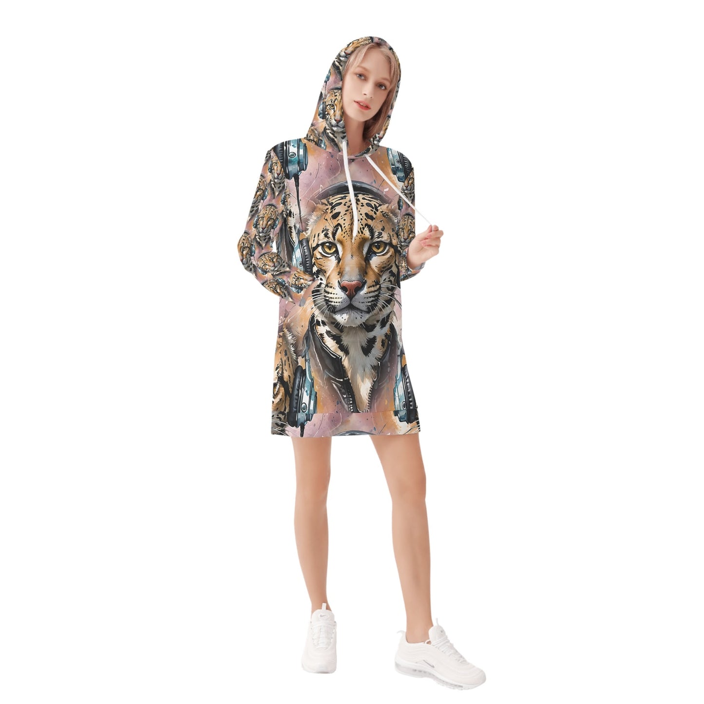 Ocelot Beats - Hoodie Dress - A Wildly Cool Fusion